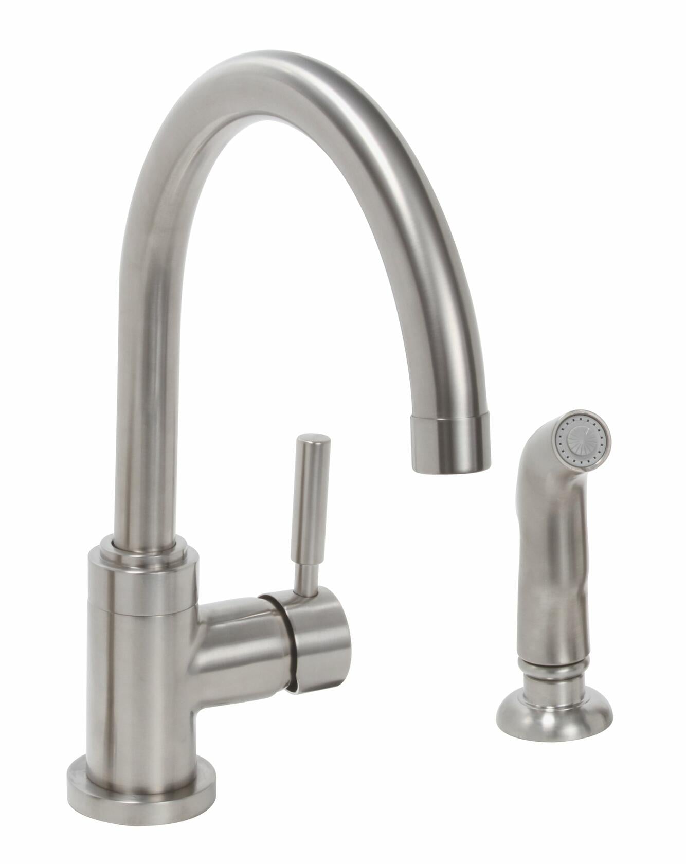 Premier Faucet 120098 Essen Lead-Free Single-Handle High-Arc Kitchen Faucet, PVD Brushed Nickel
