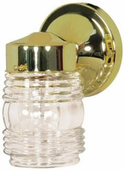 Monument 671190 Outdoor Jelly Jar Wall Lantern, 4-3/8" x 6-3/4", Polished Brass