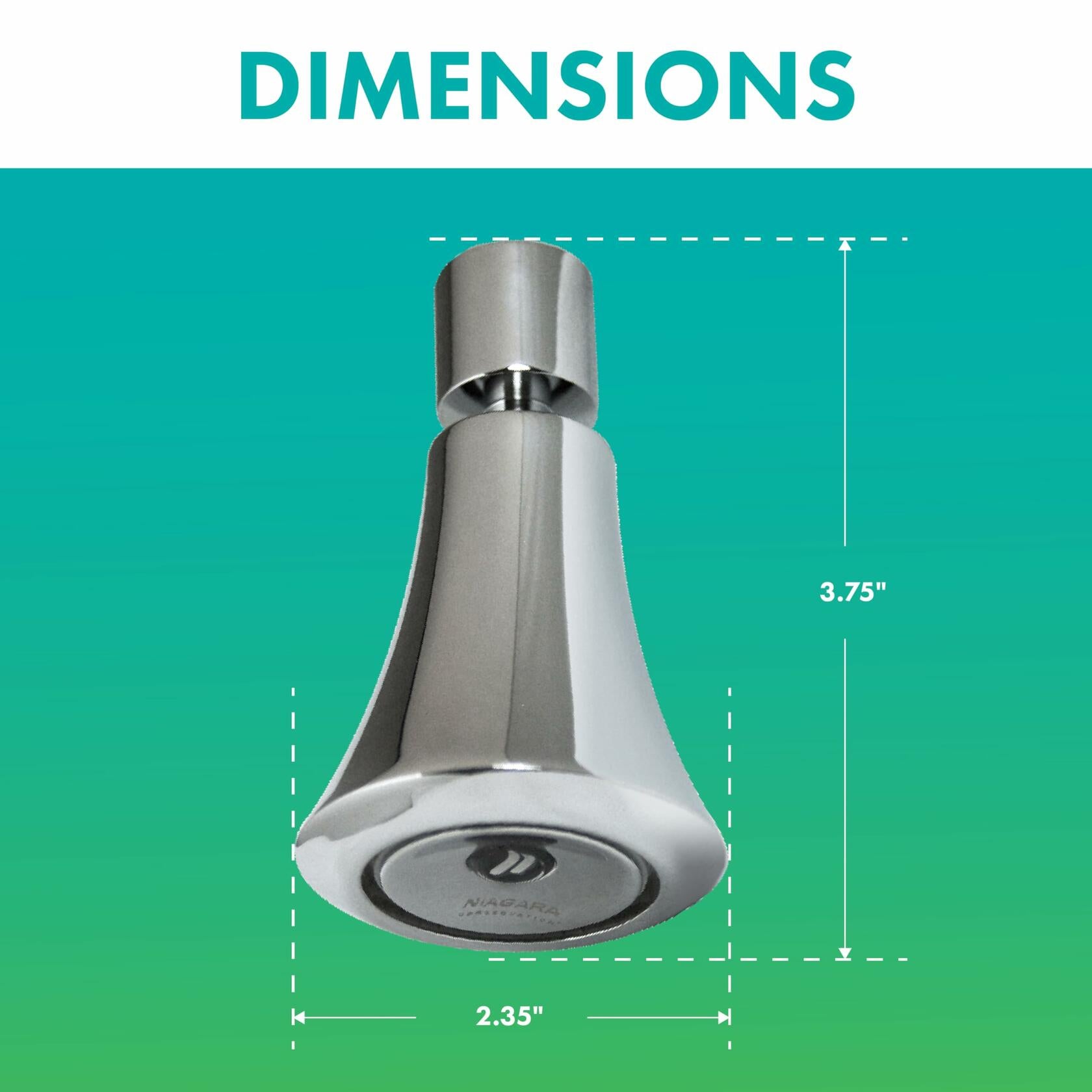 Niagara Conservation N2150-TP Luxury Spa 1-Spray with 1.5 GPM 2.35-in. Wall Mount Adjustable Fixed Shower Head in Chrome, 1-Pack | Bathroom Shower Head Sprayer with Pressure Compensation