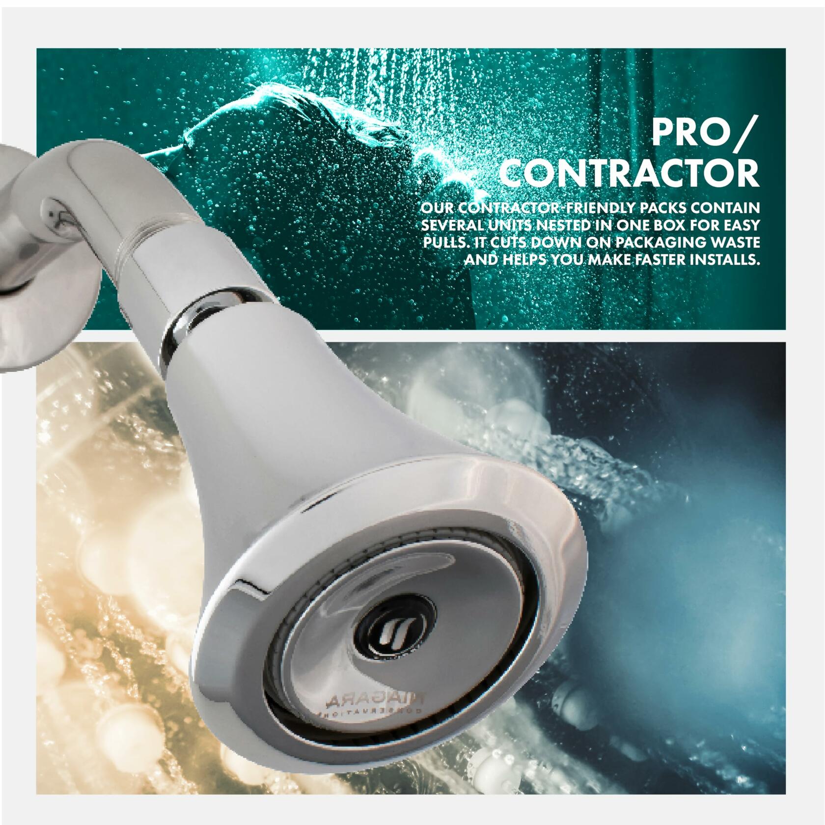 Niagara Conservation N2150-TP Luxury Spa 1-Spray with 1.5 GPM 2.35-in. Wall Mount Adjustable Fixed Shower Head in Chrome, 1-Pack | Bathroom Shower Head Sprayer with Pressure Compensation