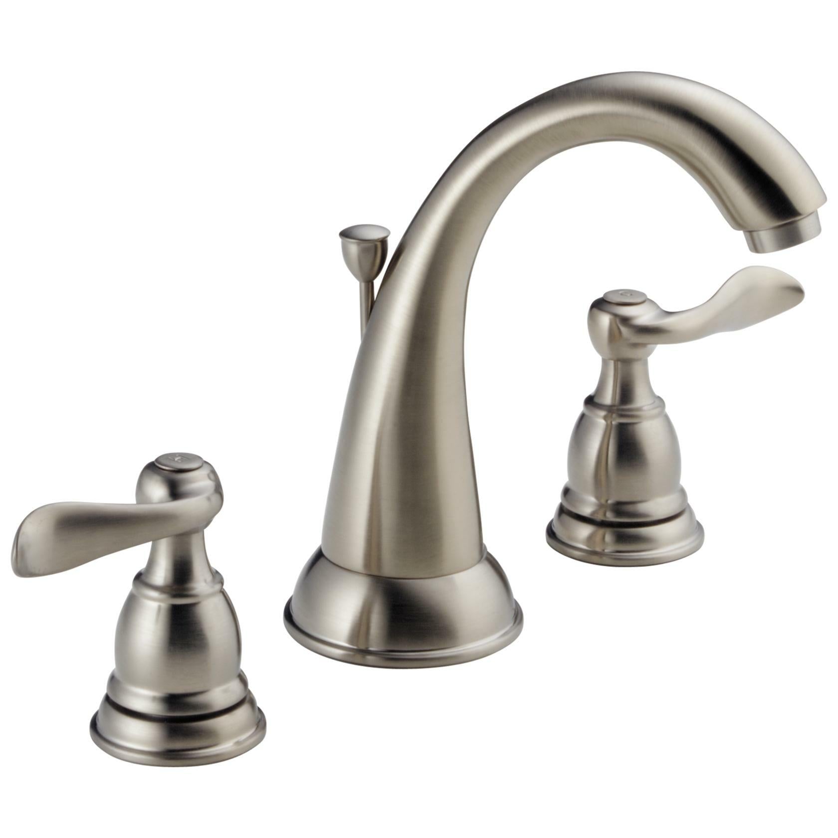 Delta 35996LF-BN-ECO Windemere Two-Handle Widespread Bathroom Faucet w/ Pop-Up Drain (Brushed Nickel)