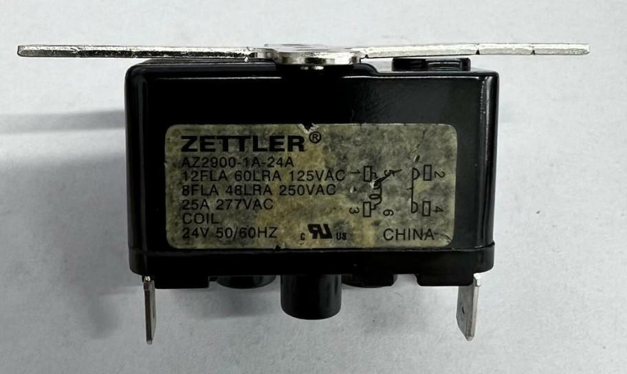 Zettler Relay AZ2900-1A-24A 8FLA 48LRA 250Vac COIL: 24V 50/60HZ 12FLA 120 Vac