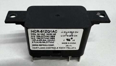 Hartland Controls HCR-51ZQ1AC SPST 25A 277VAC Relay, 1 N.O./1 N.C., 24V AC Coil