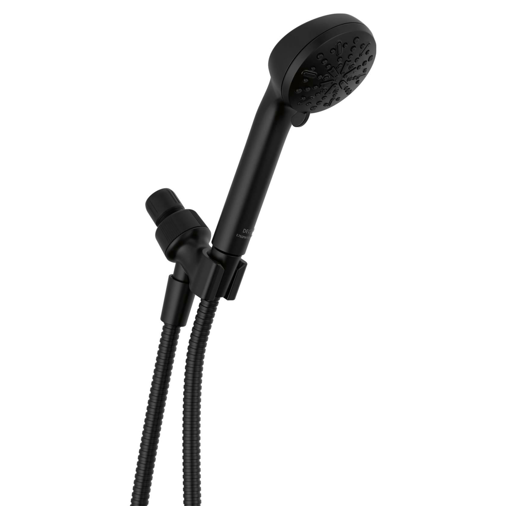 Delta Faucet 75413BL 4-Setting Handheld Shower Head Hand Shower 1.75 GPM w/ Metal Hose (Matte Black)