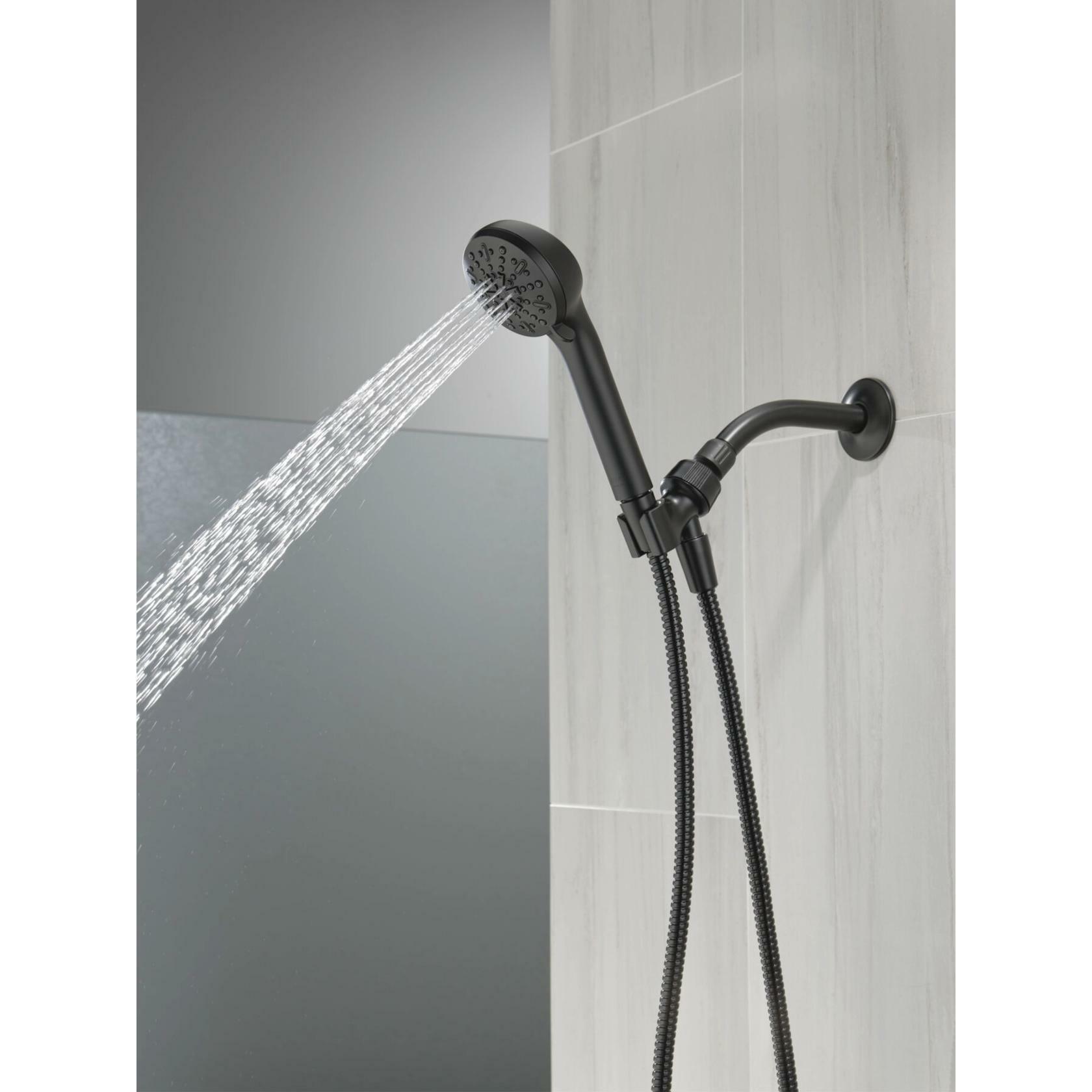 Delta Faucet 75413DBL 4-Setting Handheld Shower Head Hand Shower 2.5 GPM w/ Metal Hose (Matte Black)
