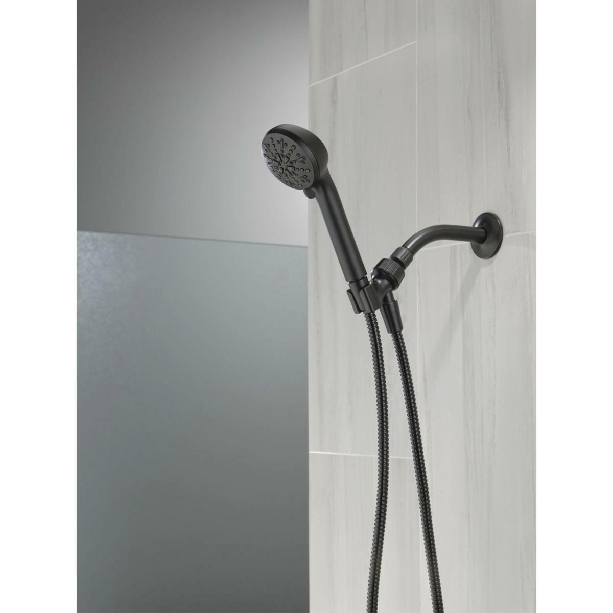 Delta Faucet 75413DBL 4-Setting Handheld Shower Head Hand Shower 2.5 GPM w/ Metal Hose (Matte Black)