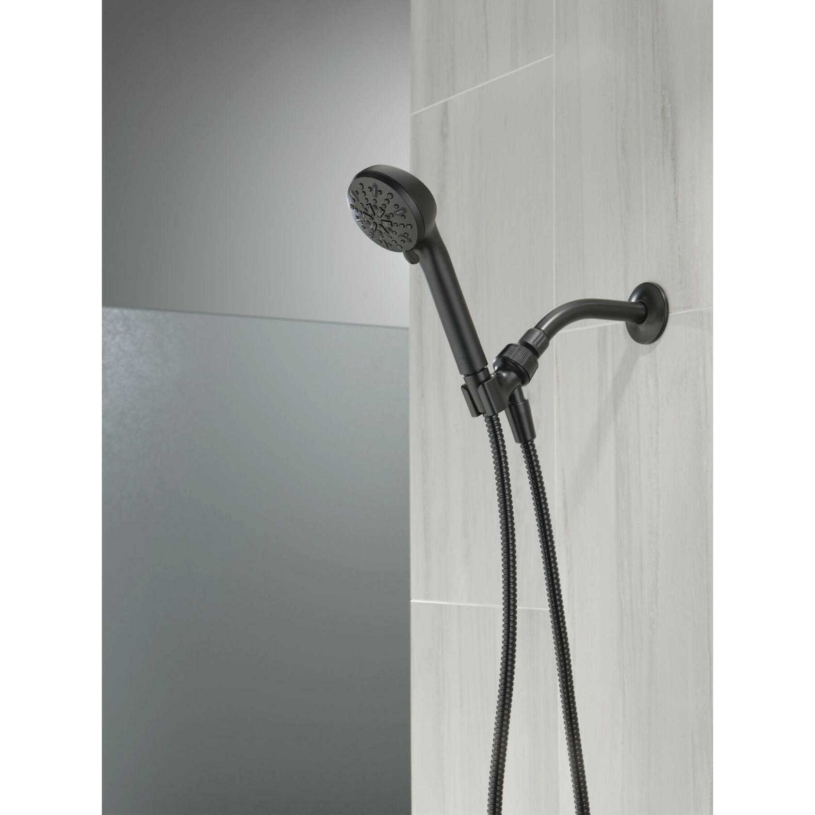 Delta Faucet 75413DBL 4-Setting Handheld Shower Head Hand Shower 2.5 GPM w/ Metal Hose (Matte Black)