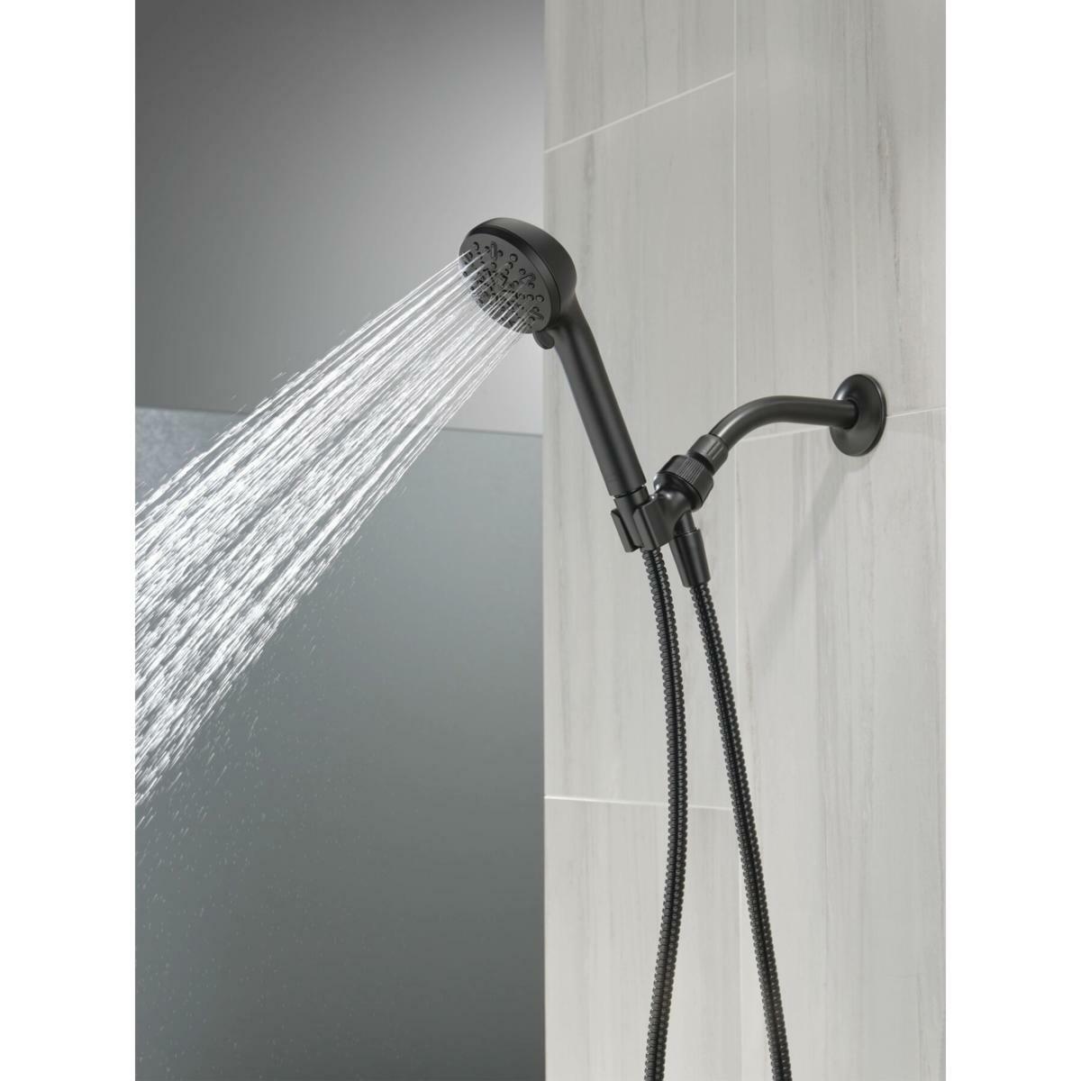 Delta Faucet 75413DBL 4-Setting Handheld Shower Head Hand Shower 2.5 GPM w/ Metal Hose (Matte Black)