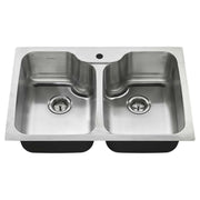 American Standard 20DB.332211.075 Tulsa 33 x 22 Inch Stainless Steel Drop-In Undermount Double-Bowl Kitchen Sink