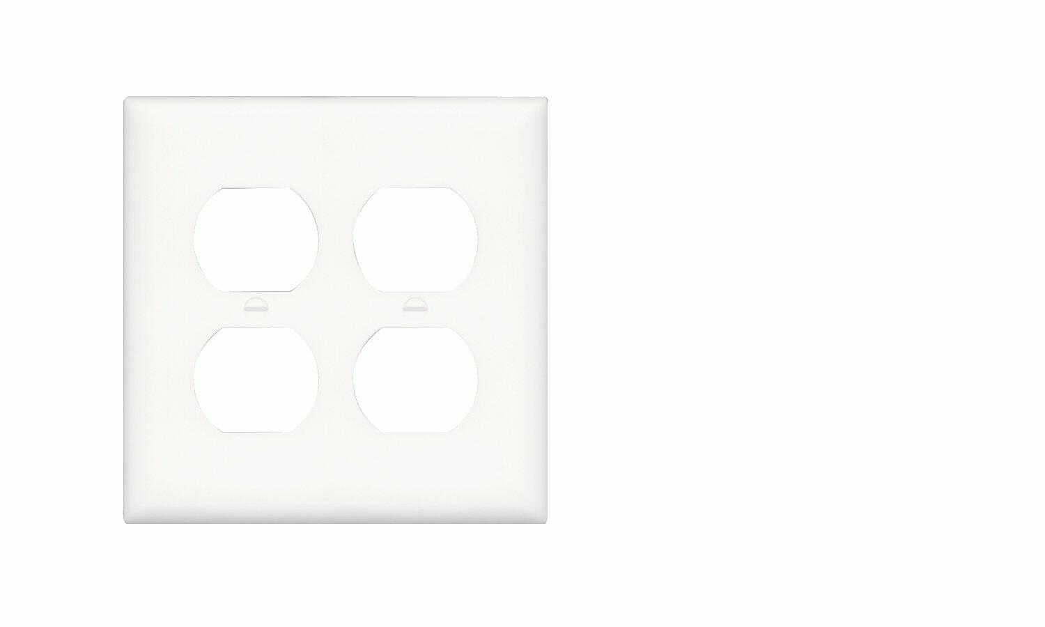 Preferred Industries WH3002-WHT Double Duplex Receptacle Wall Plate White Screw In (Pack of 10)