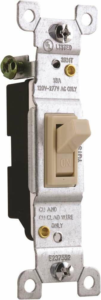 Preferred Industries 2499632 Single Pole Toggle Switch Ivory 120-277 Volt 15A (Pack of 10)