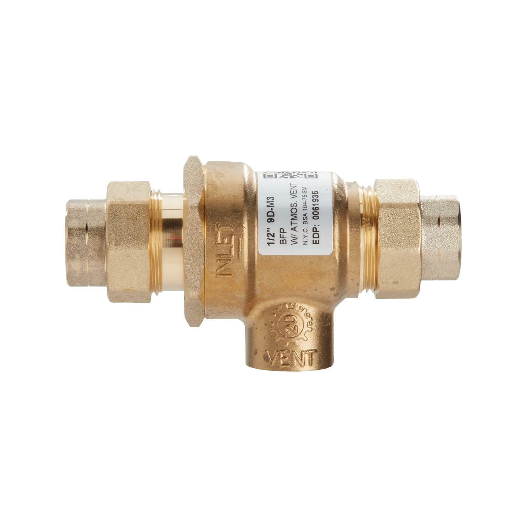 Watts 0061952 9D-S-M3 1/2" M3 Dual Check Valve Backflow Preventer w/ Atmospheric Vent