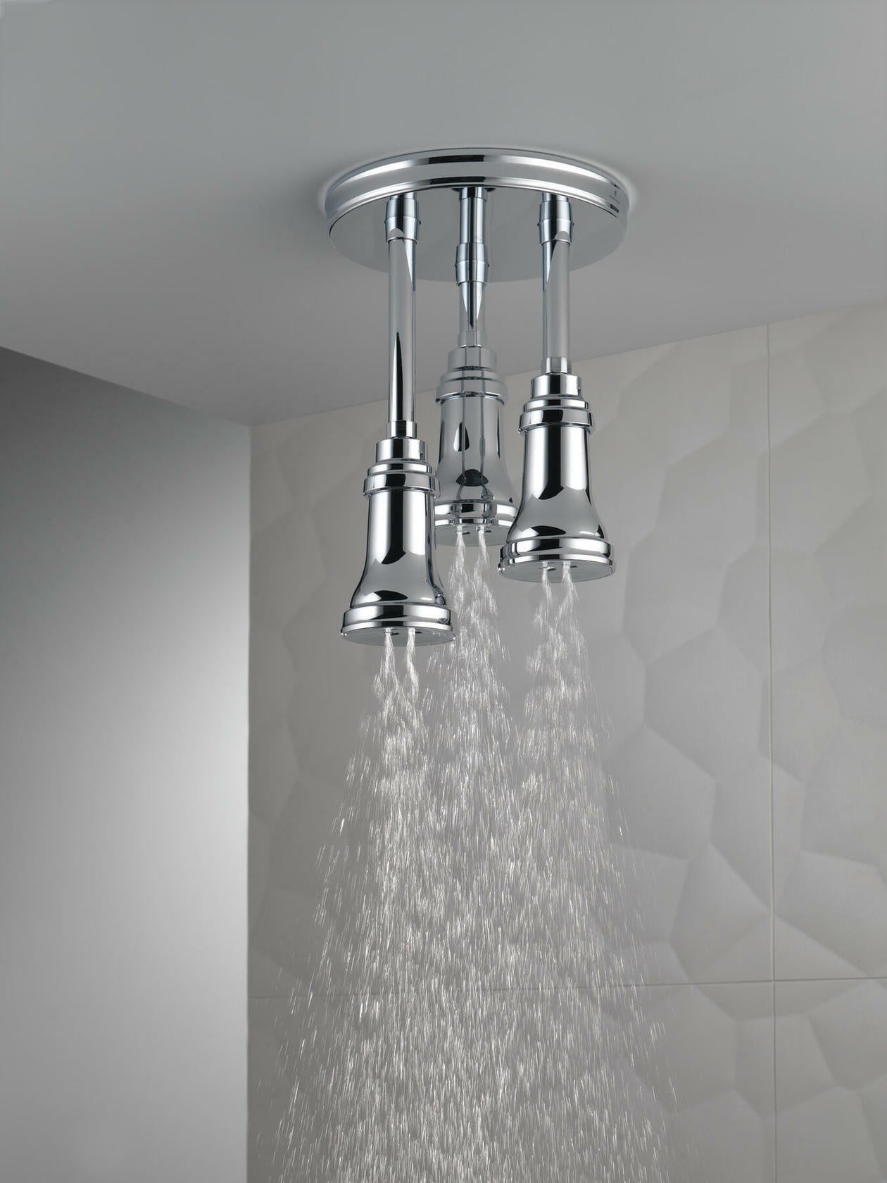 Delta 57190-25 Zura H2O Kinetic 2.5 GPM Ceiling-Mount Pendant Raincan Shower Head (Chrome)