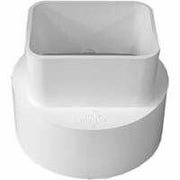 Genova Pipe 45234 White PVC Downspout Adapter 2 x 3 x 4 for Sewer and Drainage Systems