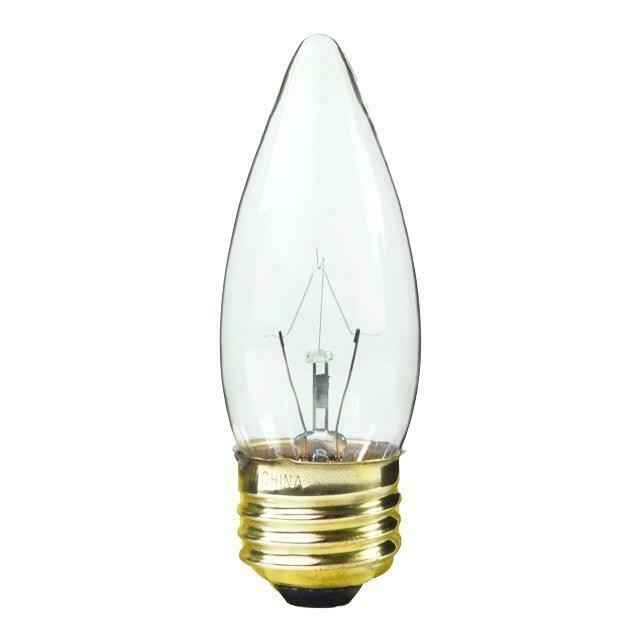 Satco A3632 40W 2700K Warm White B11 Torpedo E26 Medium Incandescent Light Bulb (Clear; Set of 4)