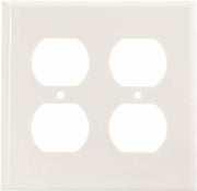 Preferred Industries 2-Gang Duplex Receptacle Mid-Size Plastic Wallplate White (Pack of 10)