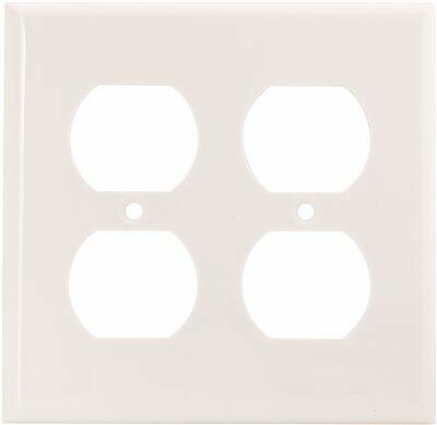 Preferred Industries 2-Gang Duplex Receptacle Mid-Size Plastic Wallplate White (Pack of 10)