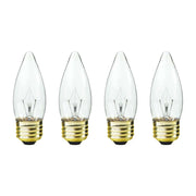 Satco A3632 40W 2700K Warm White B11 Torpedo E26 Medium Incandescent Light Bulb (Clear; Set of 4)