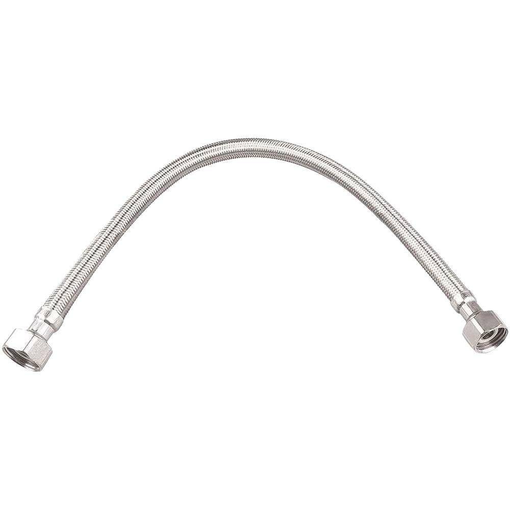 DuraPro 157715 1/2" Compression x 1/2" FIP x 12" Braided Stainless Steel Bathroom Faucet Supply Line Hose
