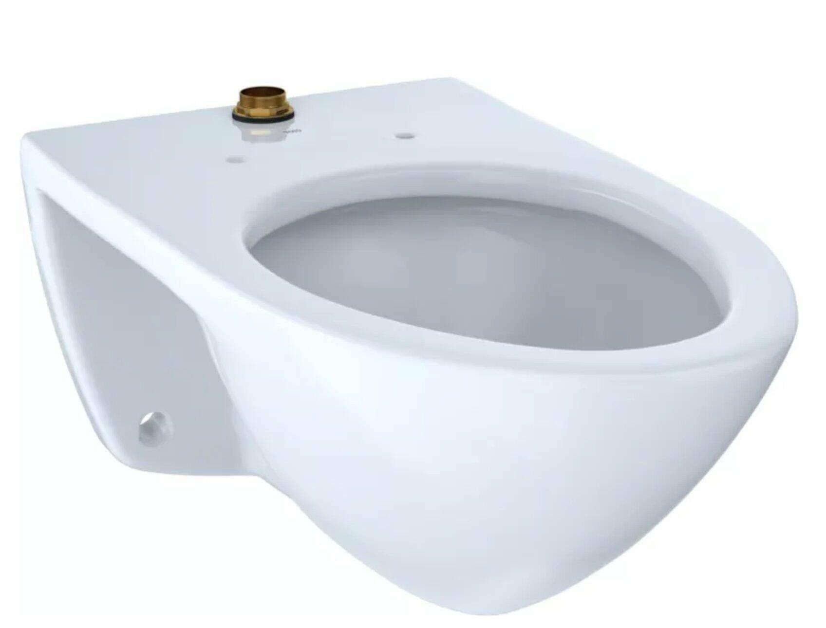 TOTO CT708U#01 Elongated 1.0 GPF Wall Mounted Flushometer Toilet Bowl with Top Spud Cotton White