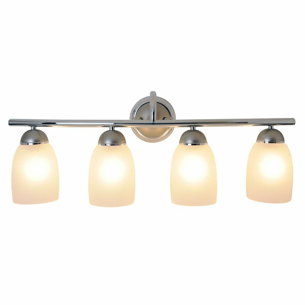 Monument 617519 Essen 29" 4 Light Bathroom Vanity Fixture in Polished Chrome and Brushed Nickel Accents