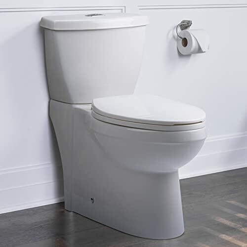 Miseno MNO490EC Bella Dual Flush Two Piece Chair Height Elongated Toilet Bright White (1.1/1.6 GPF)