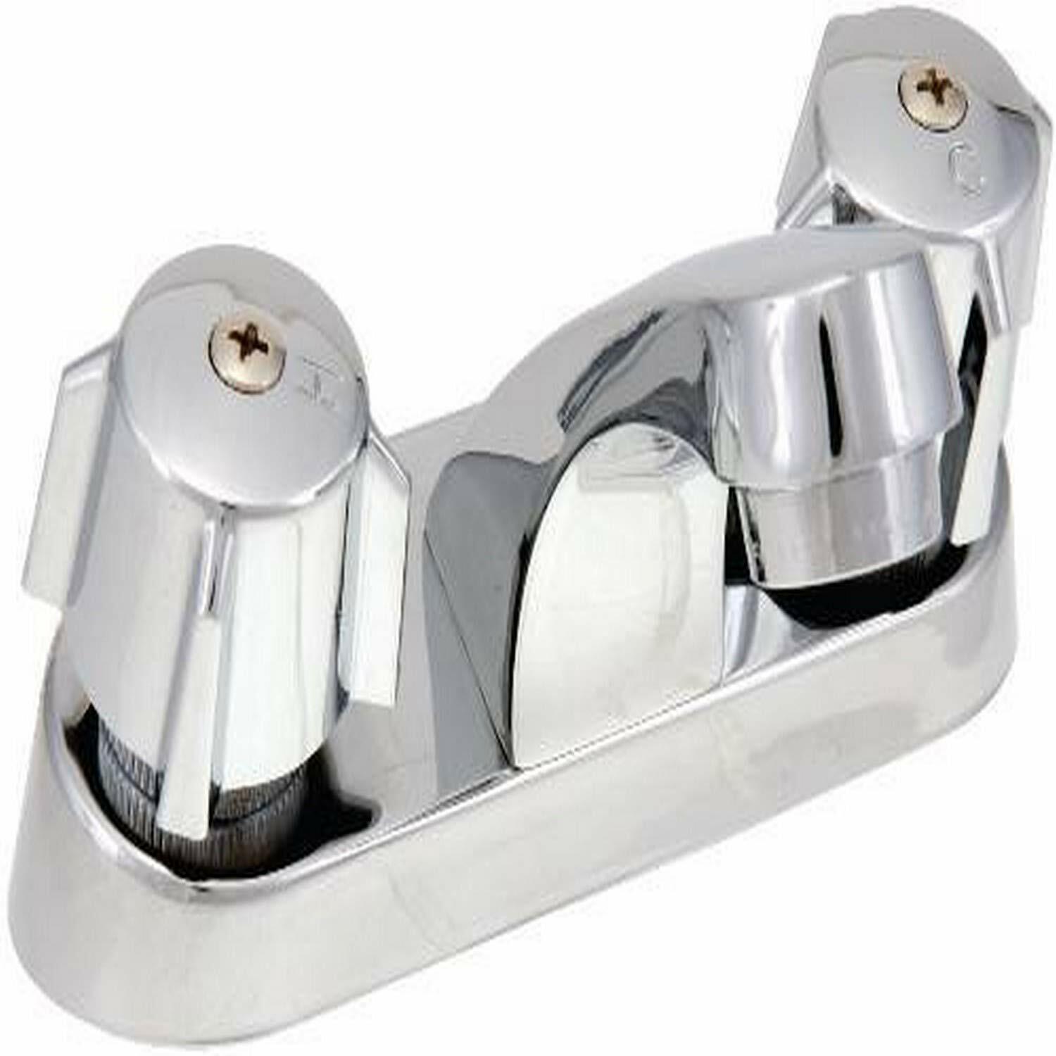 ProPlus 2498343 Lavatory Faucet Two Handle Chrome Finish 4 Inch Centers Lead Free Brass 1.8 GPM
