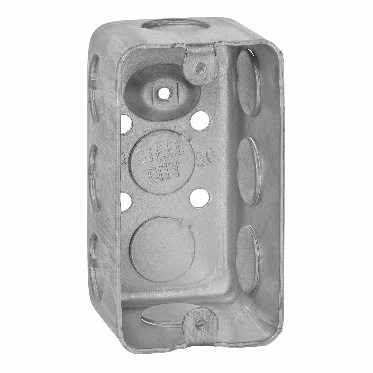 Steel City 583711/2 1-Gang Utility Electrical Box 4x2" 14.5 cu in Pre-Galvanized Steel