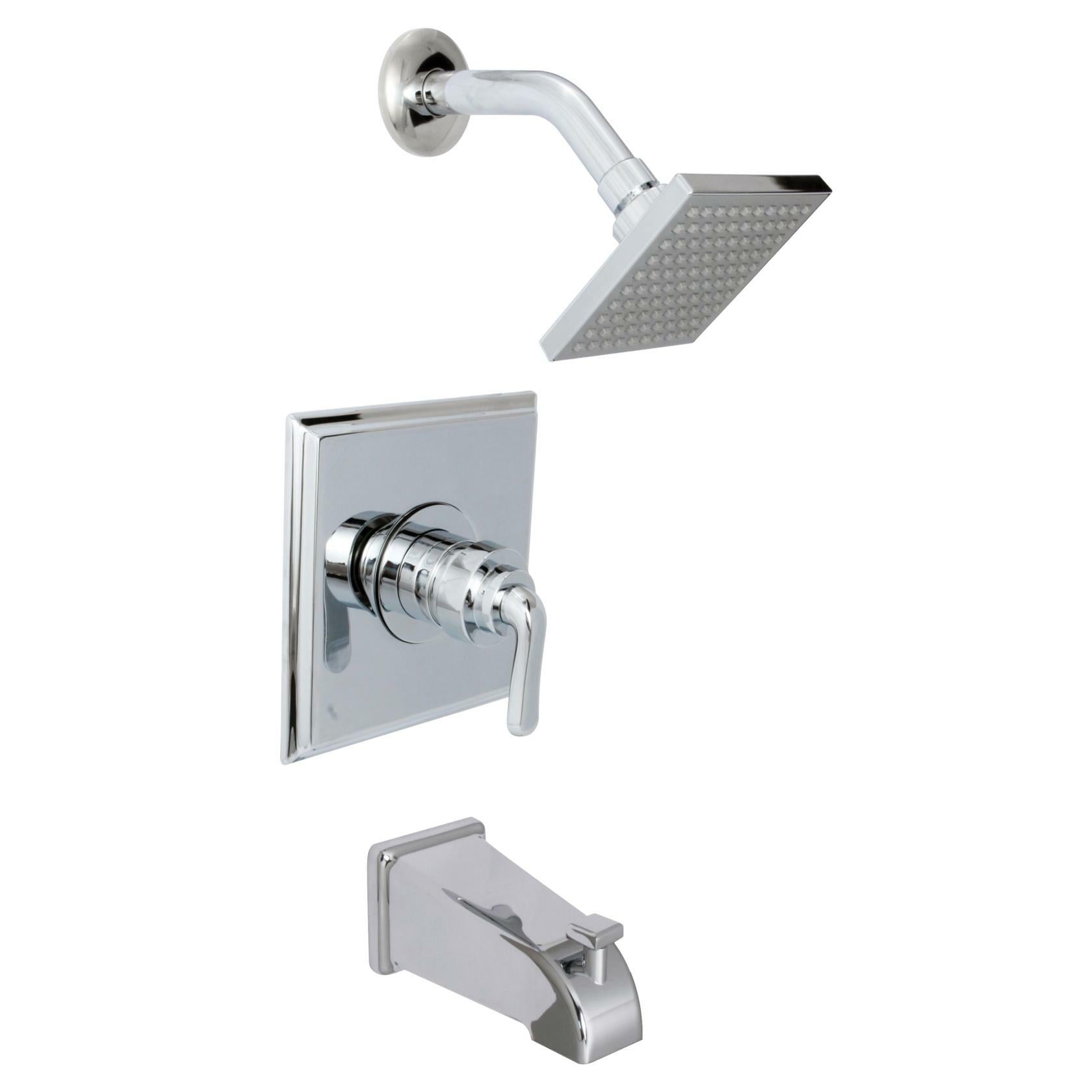 Huntington Brass P6320201 Merced Tub & Shower Trim Kit Showerhead Faceplate Handle Faucet (Polished Chrome)