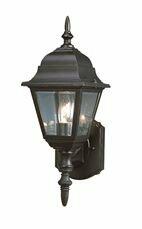 MONUMENT 1-Light Outdoor Wall Lantern Clear Glass Black 6 X 16 X 6-1/2 60W Medium Base Lamp