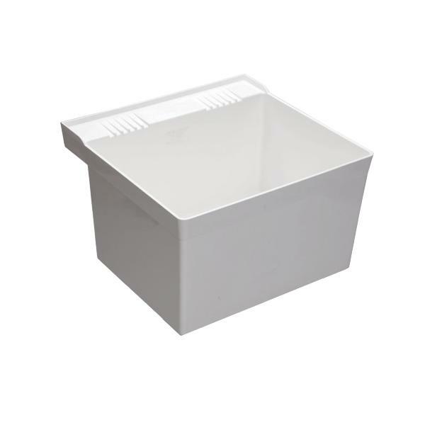 ProFlo PFLT2123W 23" x 21" Single Bowl Compartment Wall Mounted Laundry Sink w/ Drain (White)