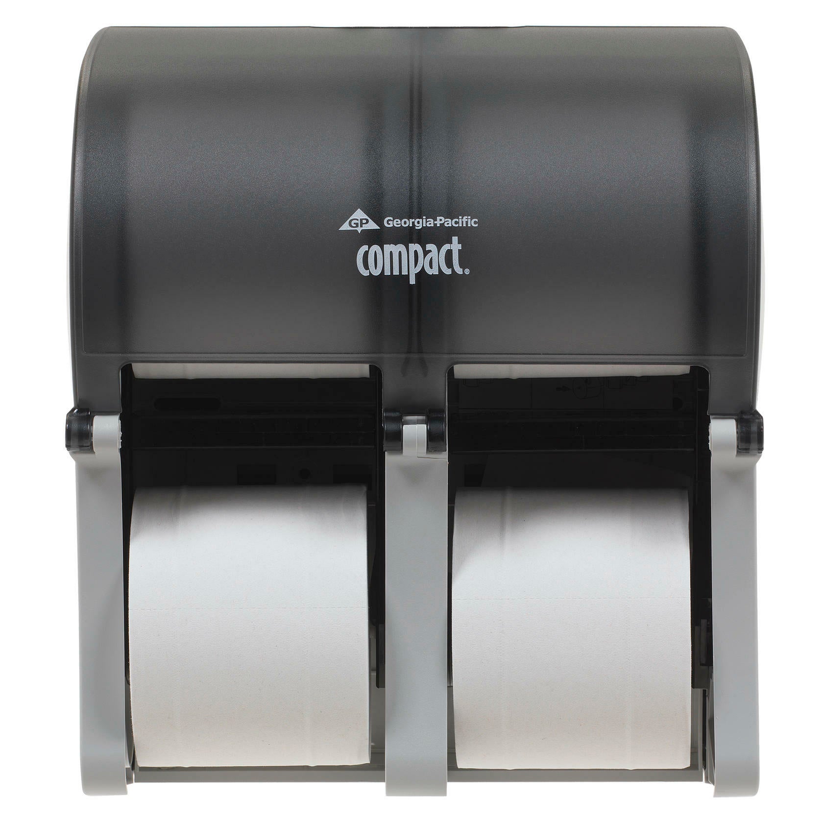 GP Pro Georgia-Pacific 56744 Compact Quad 4-Roll Bath Tissue Toilet Paper Dispenser (Smoke)