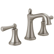 Delta 35774LF-SP Rila 2-Handle Widespread Bathroom Faucet - SpotShield Brushed Nickel, 1.2 GPM, Lever Handles