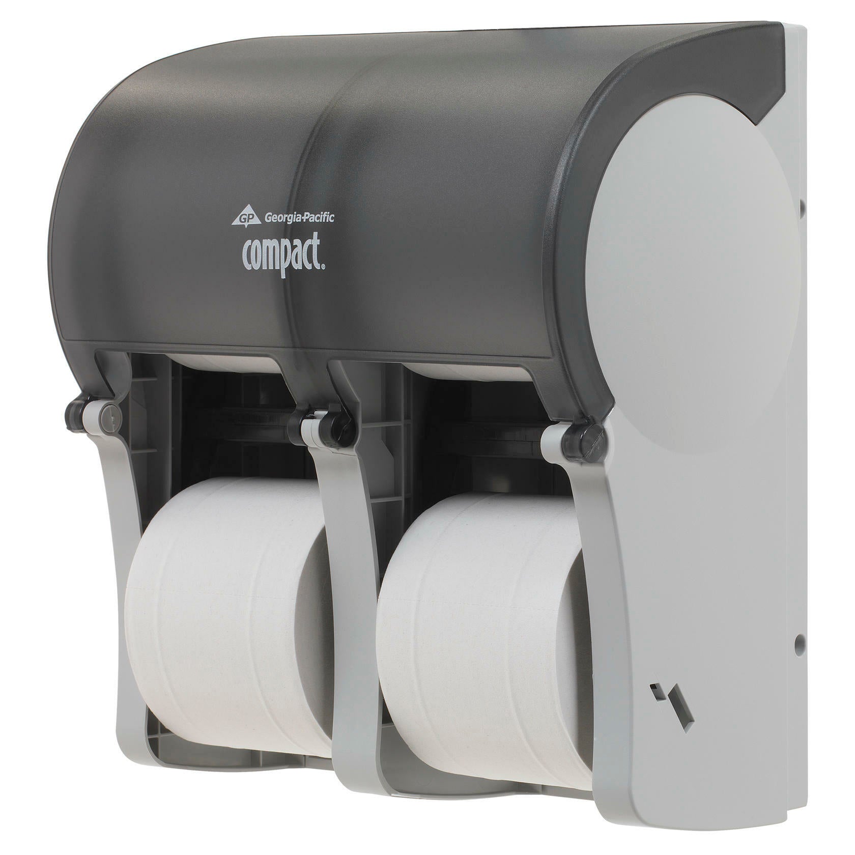 GP Pro Georgia-Pacific 56744 Compact Quad 4-Roll Bath Tissue Toilet Paper Dispenser (Smoke)