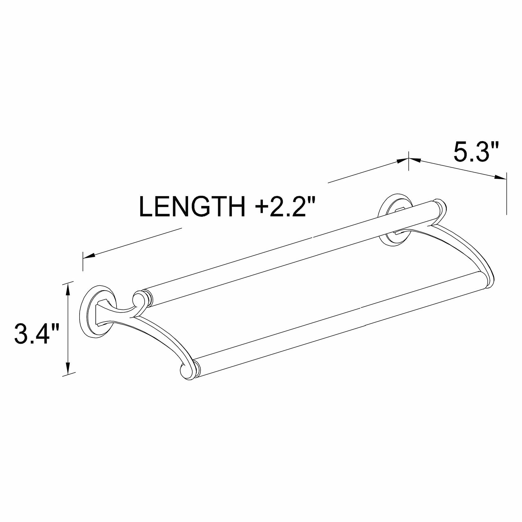Ginger 2722-24/SN Circe 24" Brass Wall-Mounted Dual Double Bath Towel Bar Holder (Satin Nickel)