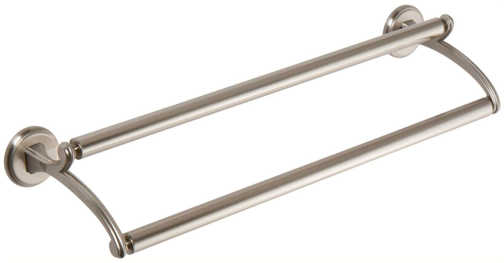 Ginger 2722-24/SN Circe 24" Brass Wall-Mounted Dual Double Bath Towel Bar Holder (Satin Nickel)