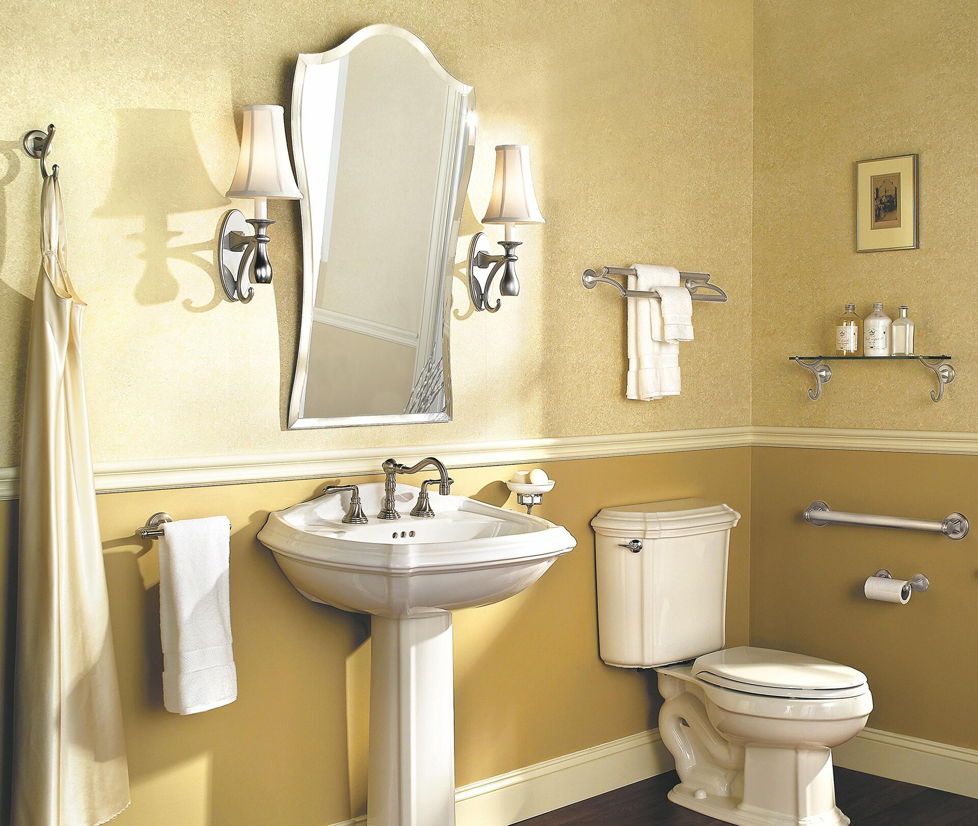 Ginger 2722-24/SN Circe 24" Brass Wall-Mounted Dual Double Bath Towel Bar Holder (Satin Nickel)