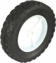 Glasgow 7" Diameter Wheel 1-1/2" Wide Rubber Tire Plastic White Rim 1/2" Hub