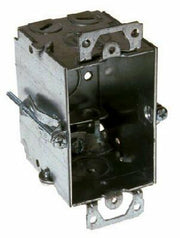 RACO 518 1-Gang Steel Electrical Box 4.22" Galvanized 5 Knockouts (Gray)