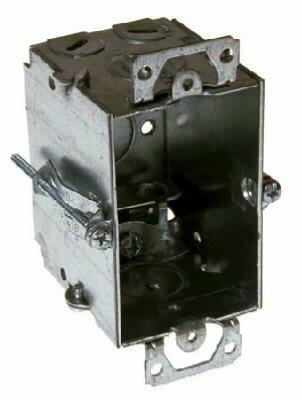 RACO 518 1-Gang Steel Electrical Box 4.22" Galvanized 5 Knockouts (Gray)