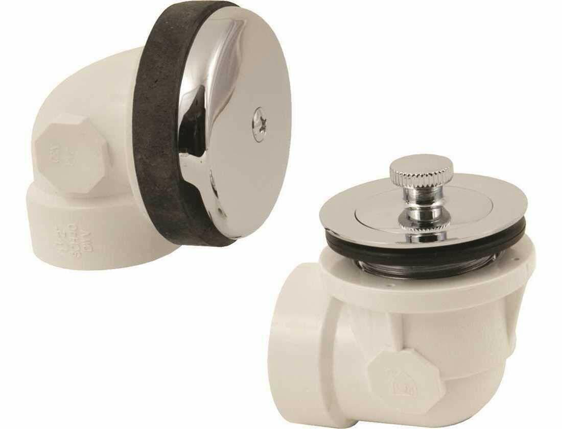 PROPLUS 173336 Lift & Turn Waste Overflow Kit PVC Bath Drain (Chrome)