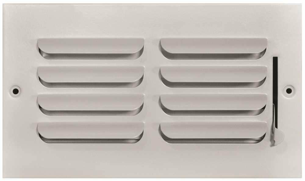 TruAire 8" x 8" 1-Way Fixed Curved Blade Wall/Ceiling Register (White)
