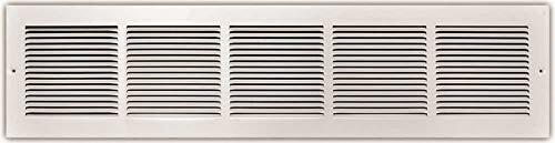 TruAire 123RW Baseboard Return Grille 30"x6" 1-Way Steel (White)