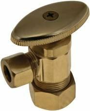 DURAPRO 158698 5/8" x 3/8" Compression Angle Stop Valve (Polished Brass)