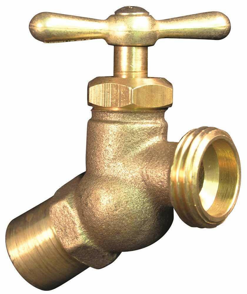 PROPLUS 262114 Hose Bibb No Kink 1/2" 3/4" Sweat Outdoor (Brass)