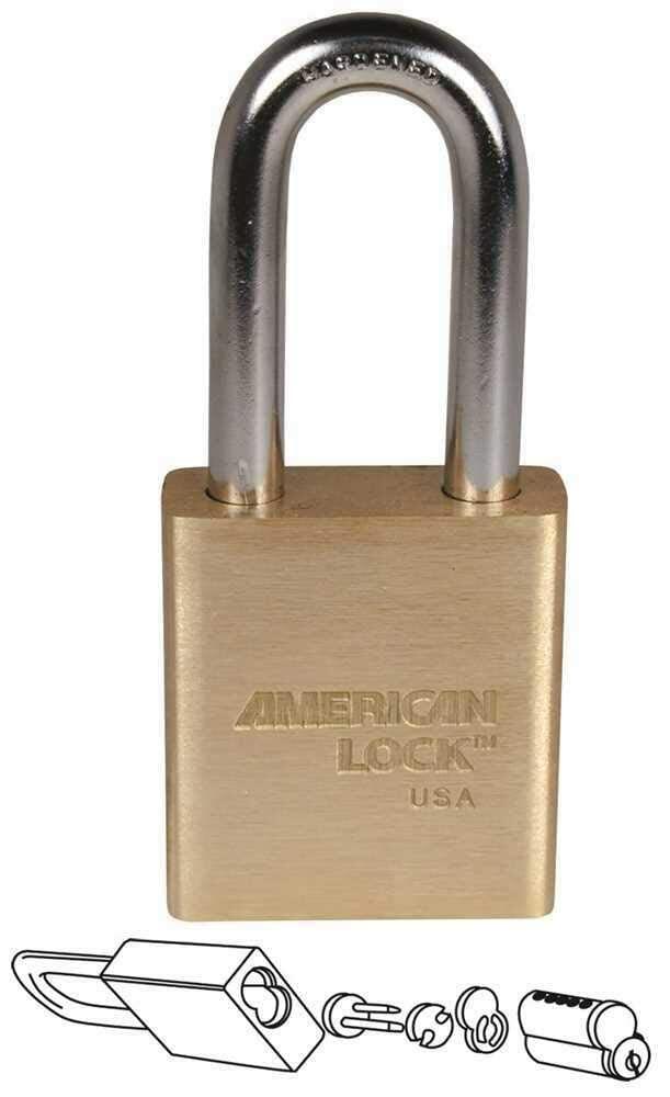 American Lock A3570WO Padlock IC Core 2" Case 1-1/8" Shackle (Brass)