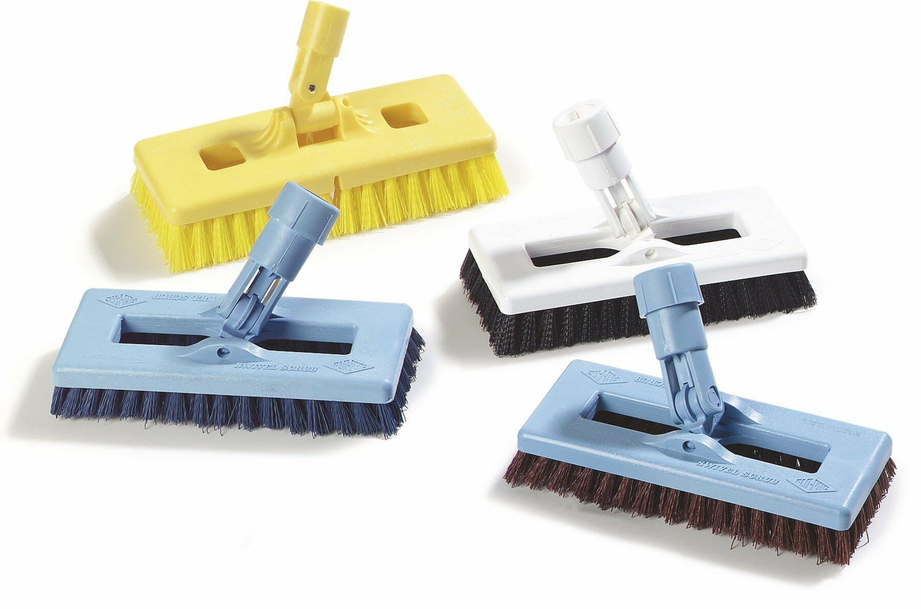 SPARTA 363883103 8" Plastic Block Swivel Scrub Brush (Stiff Polyester Bristles)