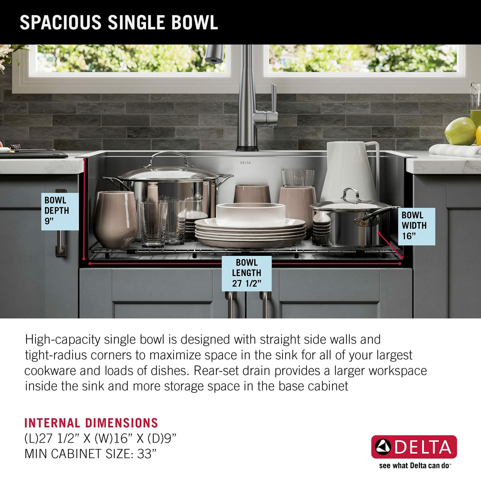 Delta Rivet 95A931-30S-SS 30 Inch Workstation Kitchen Sink (Stainless Steel)