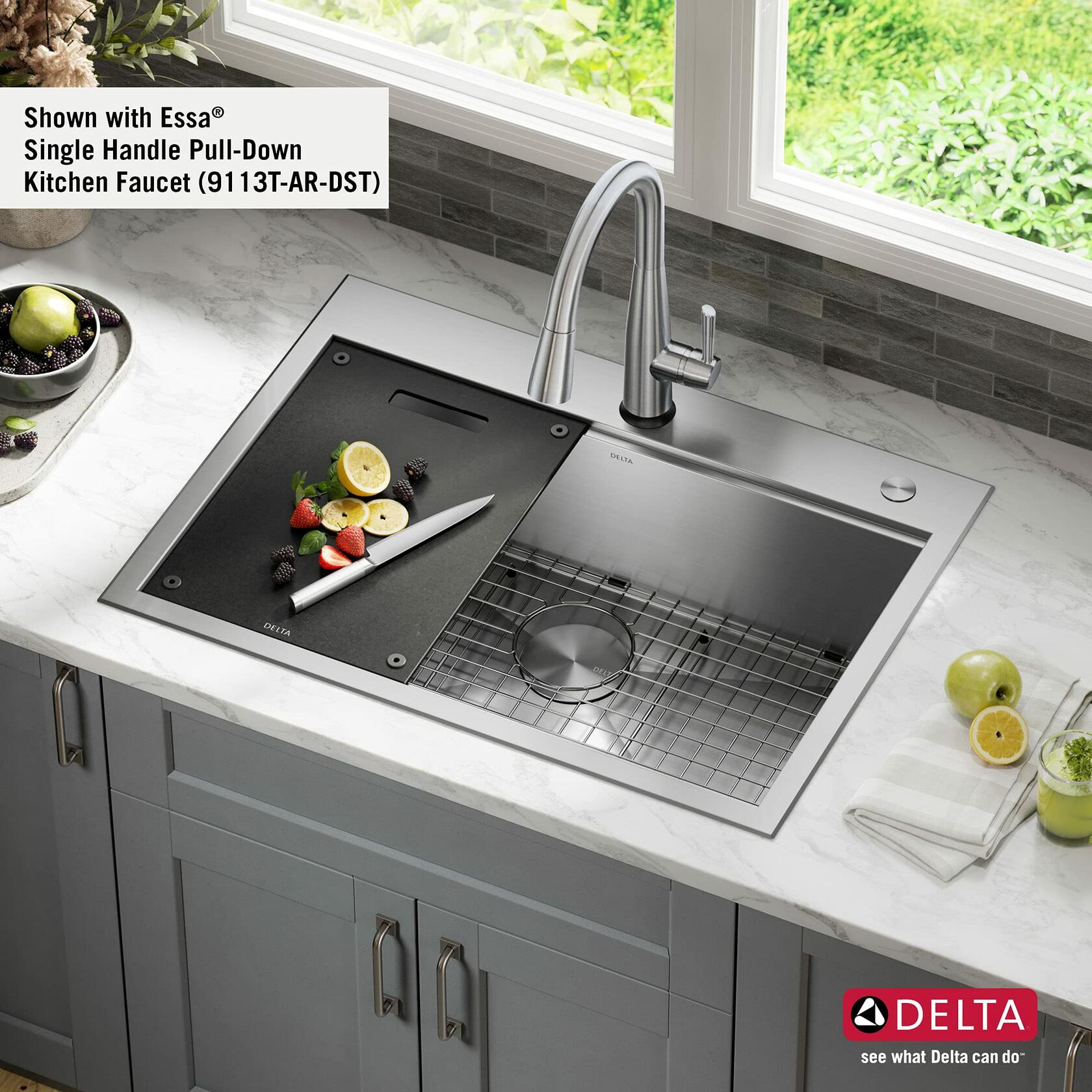 Delta Rivet 95A931-30S-SS 30 Inch Workstation Kitchen Sink (Stainless Steel)