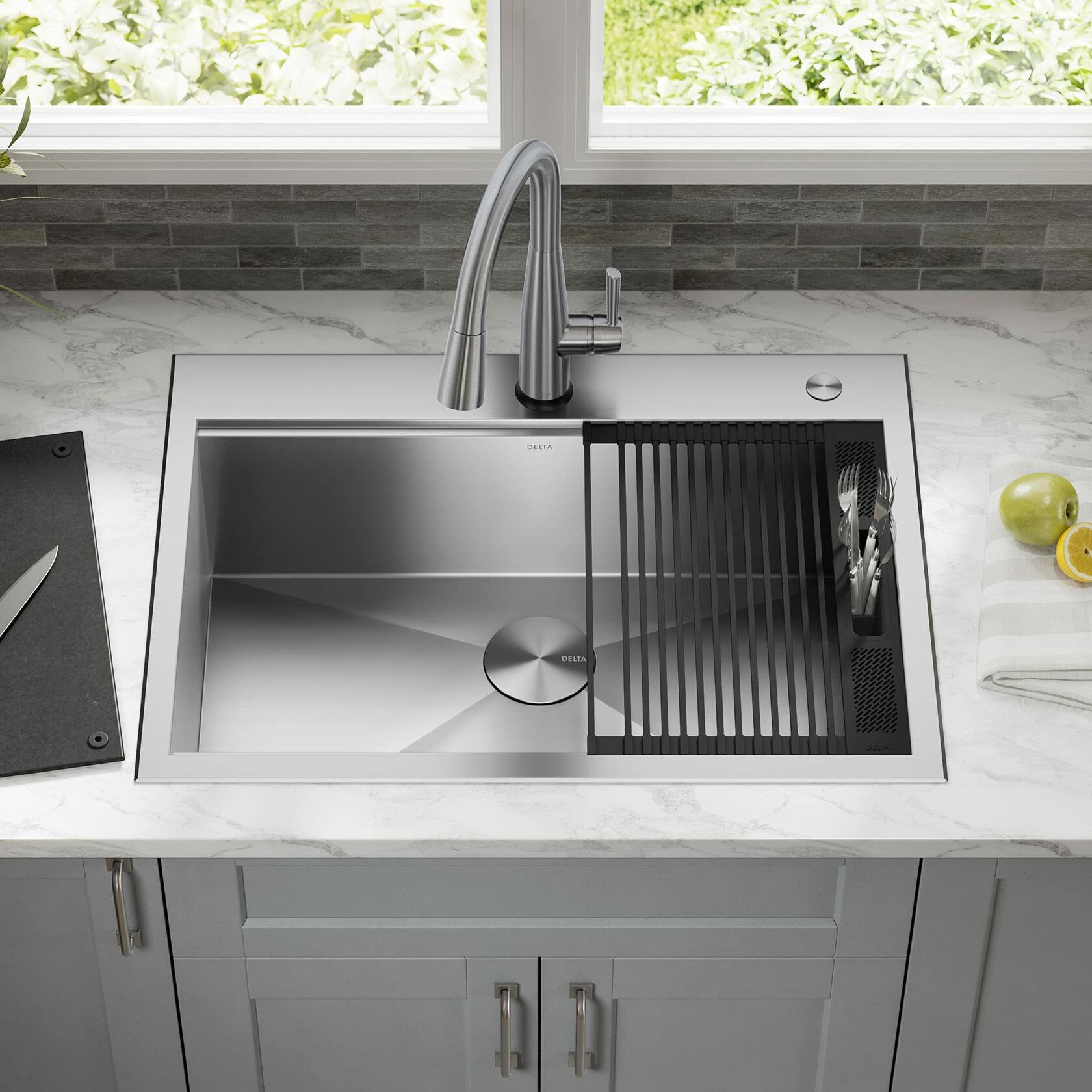 Delta Rivet 95A931-30S-SS 30 Inch Workstation Kitchen Sink (Stainless Steel)